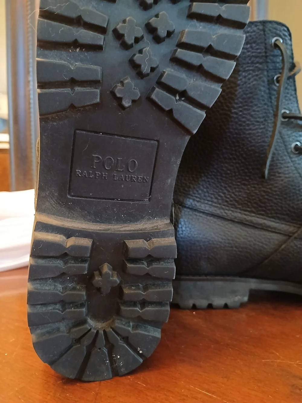 Polo by Ralph Lauren Black Leather Lace-Up Buckle Ankle Boots Ranger Black 11
